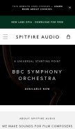 How spitfireaudio.com looks like on a mobile device such as an iPhone.