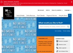 How spl.org looks like on a tablet such as an iPad.