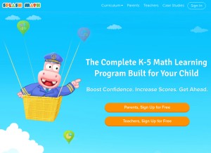 How splashmath.com looks like on a tablet such as an iPad.