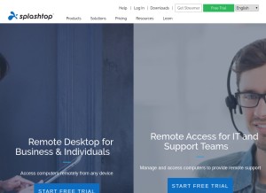 How splashtop.com looks like on a tablet such as an iPad.