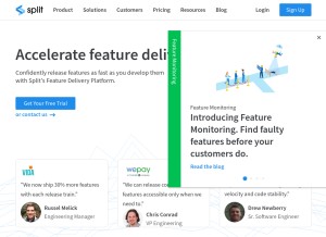 How split.io looks like on a tablet such as an iPad.