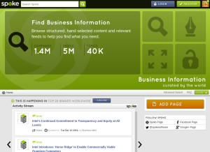 How spoke.com looks like on a tablet such as an iPad.