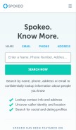 How spokeo.com looks like on a mobile device such as an iPhone.