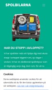 How spolbilarna.se looks like on a mobile device such as an iPhone.