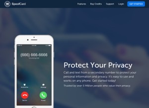 How spoofcard.com looks like on a tablet such as an iPad.