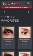 How spookyeyes.com looks like on a mobile device such as an iPhone.