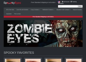 How spookyeyes.com looks like on a tablet such as an iPad.