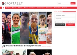 How sportas.lt looks like on a tablet such as an iPad.