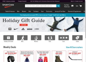 How sportchek.ca looks like on a tablet such as an iPad.