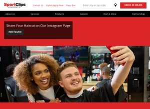 How sportclips.com looks like on a tablet such as an iPad.