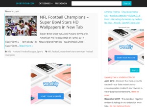 How sportifytab.com looks like on a tablet such as an iPad.