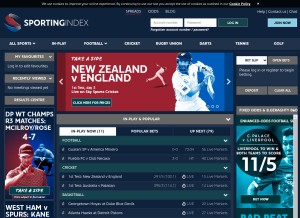 How sportingindex.com looks like on a tablet such as an iPad.