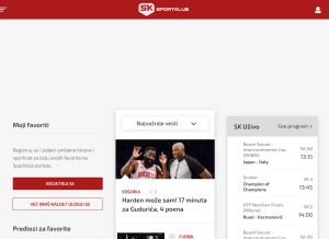 How sportklub.rs looks like on a tablet such as an iPad.