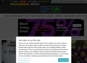 How sportlife.es looks like on a tablet such as an iPad.
