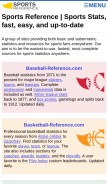 How sports-reference.com looks like on a mobile device such as an iPhone.