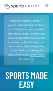 How sportsaffinity.com looks like on a mobile device such as an iPhone.