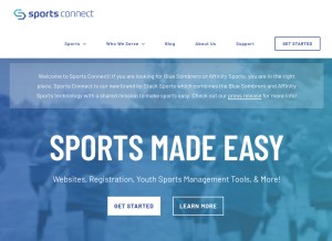 How sportsaffinity.com looks like on a tablet such as an iPad.