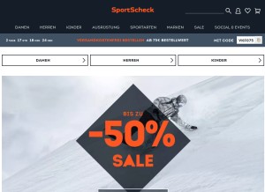 How sportscheck.com looks like on a tablet such as an iPad.
