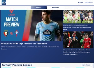 How sportsdunia.com looks like on a tablet such as an iPad.