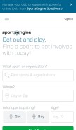 How sportsengine.com looks like on a mobile device such as an iPhone.