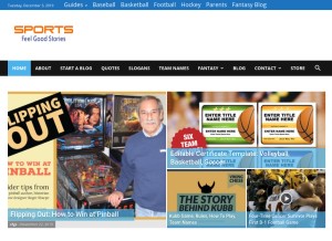 How sportsfeelgoodstories.com looks like on a tablet such as an iPad.
