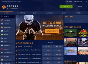 How sportsinteraction.com looks like on a tablet such as an iPad.