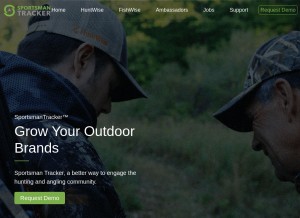 How sportsmantracker.com looks like on a tablet such as an iPad.