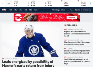 How sportsnet.ca looks like on a tablet such as an iPad.