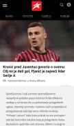 How sportsport.ba looks like on a mobile device such as an iPhone.