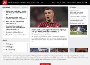 How sportsport.ba looks like on a tablet such as an iPad.