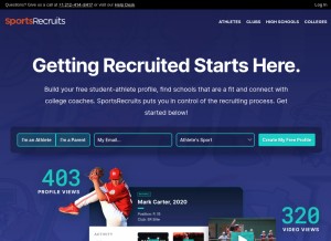 How sportsrecruits.com looks like on a tablet such as an iPad.