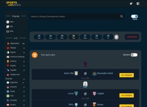 How sportsvideo.net looks like on a tablet such as an iPad.