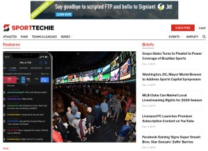 How sporttechie.com looks like on a tablet such as an iPad.
