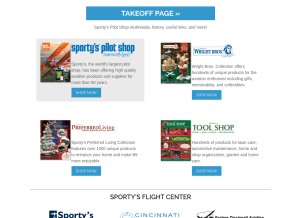 How sportys.com looks like on a tablet such as an iPad.