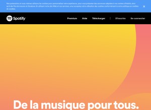 How spotify.com looks like on a tablet such as an iPad.