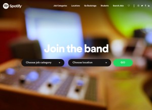 How spotifyjobs.com looks like on a tablet such as an iPad.