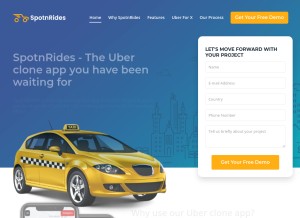 How spotnrides.com looks like on a tablet such as an iPad.