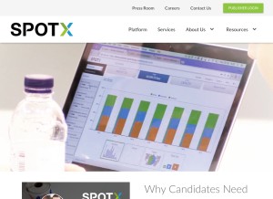 How spotxchange.com looks like on a tablet such as an iPad.