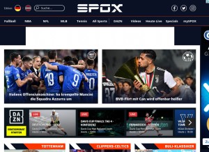 How spox.com looks like on a tablet such as an iPad.