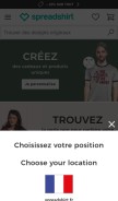 How spreadshirt.fr looks like on a mobile device such as an iPhone.