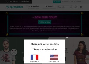 How spreadshirt.fr looks like on a tablet such as an iPad.