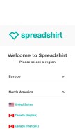 How spreadshirt.net looks like on a mobile device such as an iPhone.