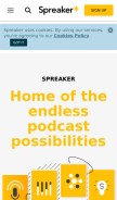 How spreaker-beta.com looks like on a mobile device such as an iPhone.