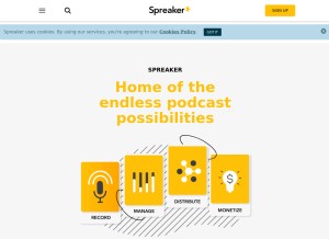 How spreaker-beta.com looks like on a tablet such as an iPad.