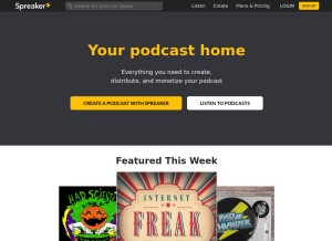 How spreaker.com looks like on a tablet such as an iPad.
