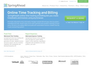 How springahead.com looks like on a tablet such as an iPad.