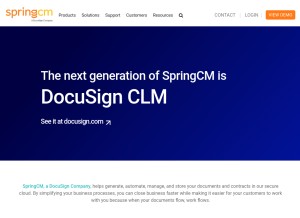 How springcm.com looks like on a tablet such as an iPad.