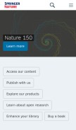How springernature.com looks like on a mobile device such as an iPhone.