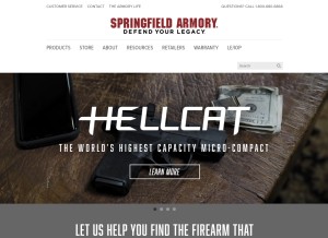 How springfield-armory.com looks like on a tablet such as an iPad.