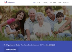 How springsfamilydental.com.au looks like on a tablet such as an iPad.